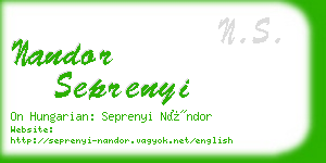 nandor seprenyi business card